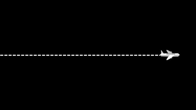 Commercial activity green outline round infographic 3 steps template plane animation. Sequence options 4K Animated blank diagram visualization. Process layout empty design element.