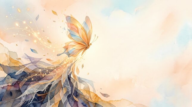 An abstract watercolor illustration of a butterfly symbolizing emotional recovery, hope, and personal transformation.