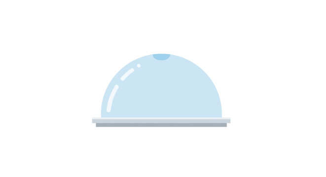 Modern minimalist dome shaped cake display cover illustration.