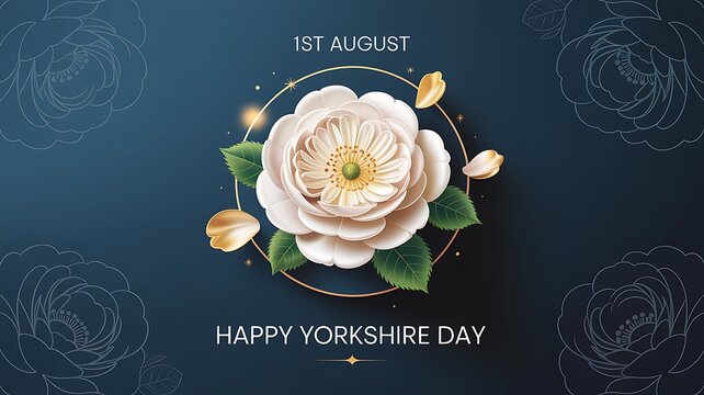 Happy yorkshire day rose with date circle