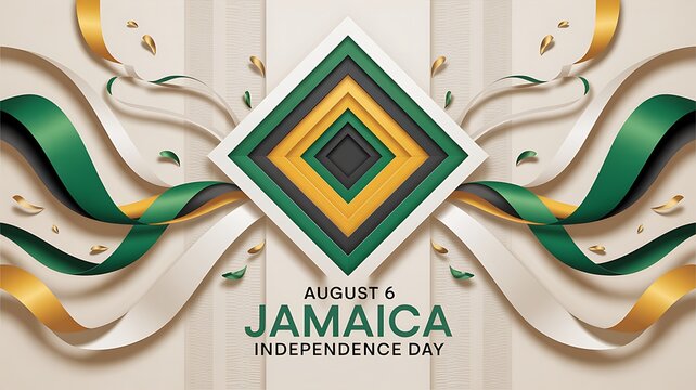 Jamaica independence day celebration graphic design