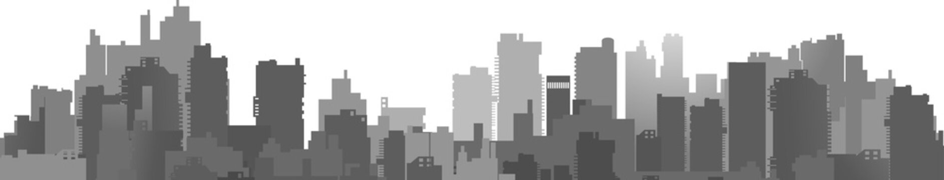 Modern city skyline creating an urban silhouette