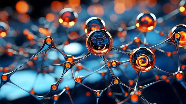 Digital technology presents a complex molecular structure background