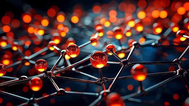 Digital technology presents a complex molecular structure background