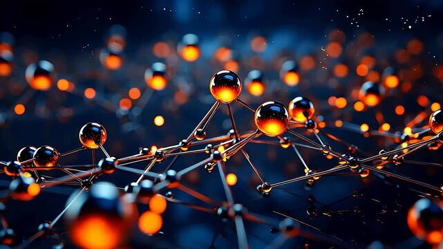 Digital technology presents a complex molecular structure background