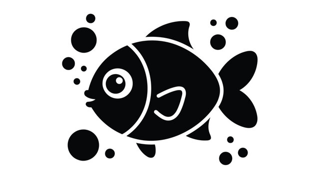 Black fish with bubbles