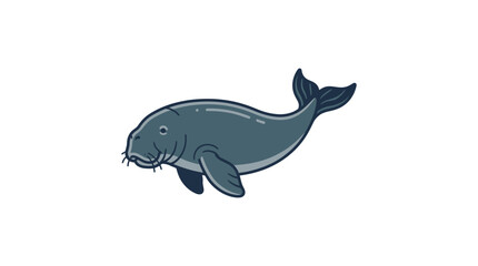 Cartoon illustration of a manatee. © Iffa
