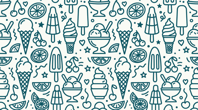 Colorful pattern of various sweet treats and desserts on display