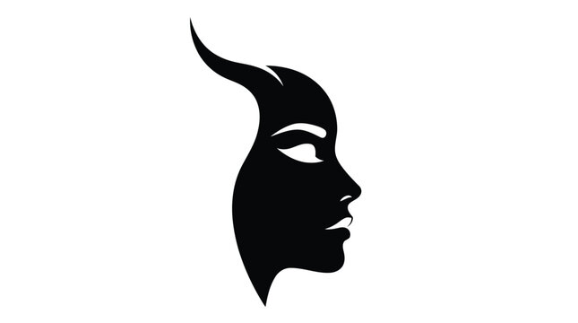 Black silhouette of a devil face
