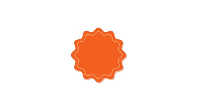 Orange starburst shape morphing animation, dynamic geometric for motion orange