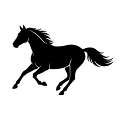 Fototapeta premium Black horse silhouette, running horse icon, equine vector, animal illustration isolated on White Background silhouette