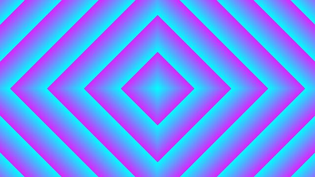 Abstract geometric pattern with glowing neon rhombus shapes in vibrant purple and blue gradients.