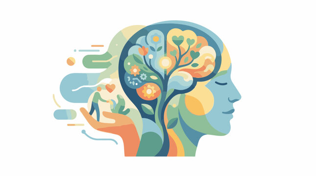 A stylized illustration of a human head with a tree growing inside