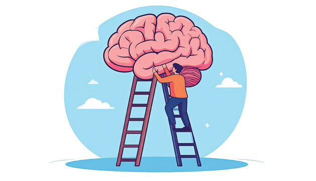 Person Working on Large Brain.