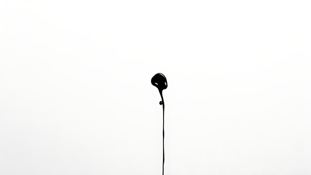 A white canvas with a single black ink spill, symbolizing purity and corruption in contrast.