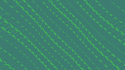 Obraz premium Abstract digital pattern with diagonal green lines and textured segments