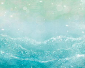 파도가 있는 바다 해변 일러스트 © lilylily