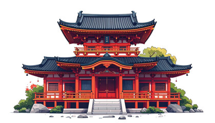 Obraz premium Traditional Japanese Temple Architecture Design.