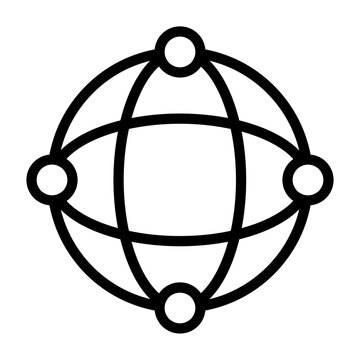 Global network connection internet world node line icon