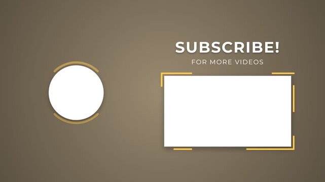 End screen element with a round and rectangular shape for video subscriptions and content promotion