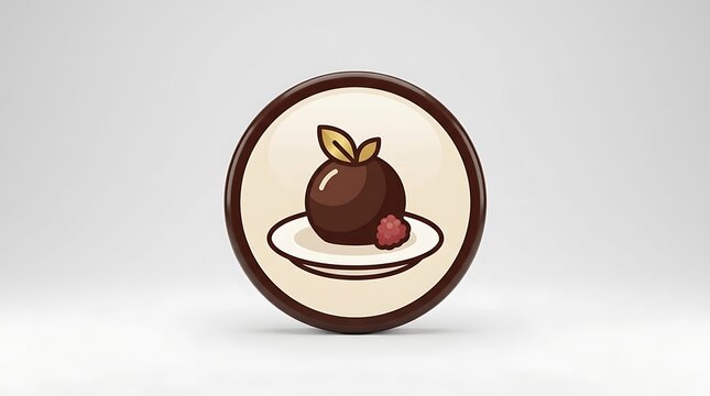 Decadent chocolate truffle dessert with raspberry garnish on small plate