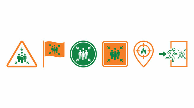 Tornado Cyclone Shelter Safety Icon Set Flat Vector Disaster Warning Symbol Badge Signage App UI Website EPS SVG