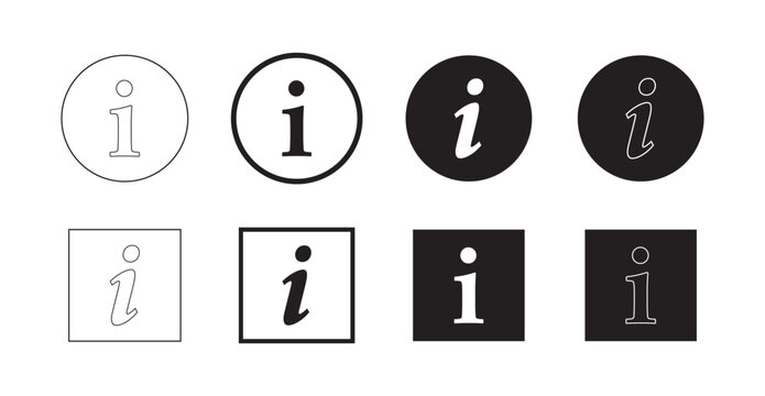 Information Symbol Icon Collection. Perfect for information, help, support, FAQ, and notification interfaces. vector illustration. eps10