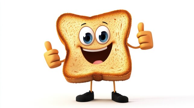 Cartoon bread slice giving thumbs up (2)
