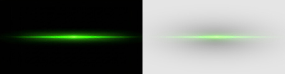 Obraz premium green light flare effect with particles in horizontal line on black background