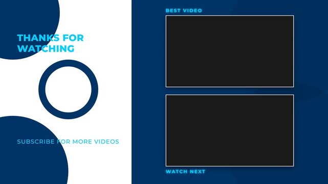 Animation End Screen Template for Video Content Creators 