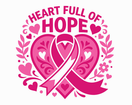 Breast cancer awareness halloween pink ribbon heart design october hopeful graphic for campaigns merchandise