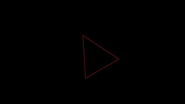 A simple red triangle shape on a black background, representing a play button or a geometric concept.