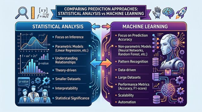 Comparison between statistical analysis and machine learning methods