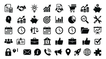 Fototapeta premium Collection of business icons and symbols.