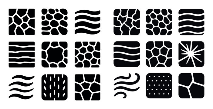 Pattern icons with wave stone dot minimal bold