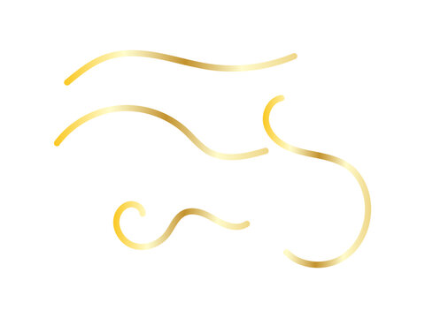 Golden ribbon design elements for luxury branding and decoration