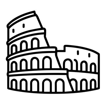 icon The Colosseum in Rome vector illustration