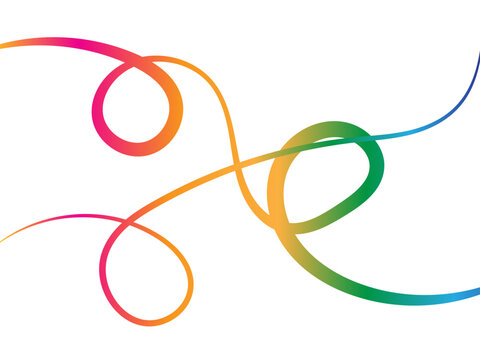 Vibrant rainbow gradient swirls on white background