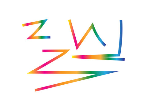 Multicolored gradient zwl logo design