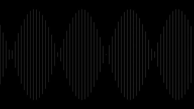 Abstract dark background with a repeating waveform pattern of vertical lines creating a visual representation of sound or data.