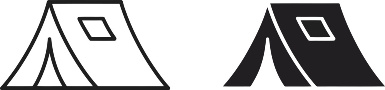 Camping tent outdoor shelter icon vector illustration