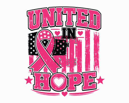 Pink ribbon breast cancer awareness halloween design united in hope for october campaigns