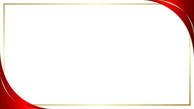 Elegant white background featuring a gold rectangular frame and red silk corner accents for professional awards and certificates.
