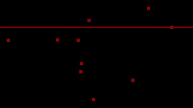 Abstract representation of data points and a trend line on a dark background.