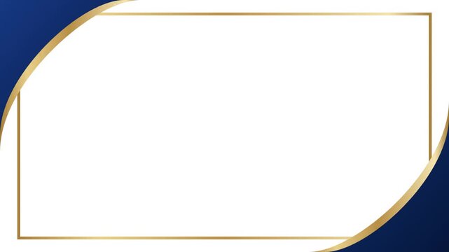 Professional navy blue and gold border frame on white background ideal for corporate presentations and formal certificates
