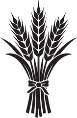 Fototapeta premium Black wheat sheaf icon on a simple design Vector, illustration