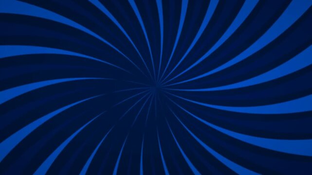 Blue rotating spiral sunburst background with seamless looping motion for dynamic comic and pop art visual presentations.
