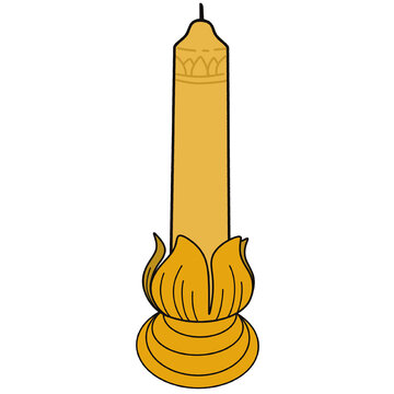 Traditional Thai yellow candle illustration.