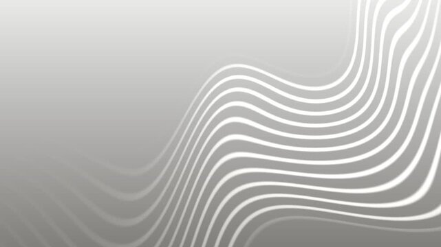 Soft white flowing lines create elegant curved waves on a smooth gray gradient background, delivering a minimal and modern motion design ideal for corporate and digital projects.