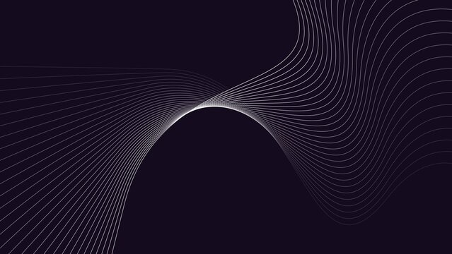 Dynamic black and blue waveform tunnel with radiating ripple lines, abstract motion effect